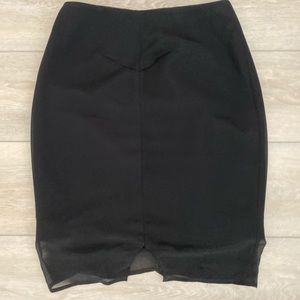 Finders Keepers black pencil skirt w sheer overlay